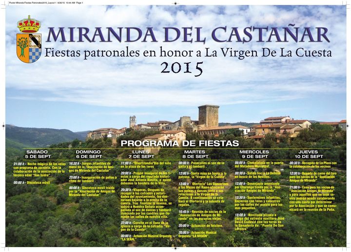 Fiestas patronales en honor a la Virgen de la Cueta 2015 Miranda del Castañar